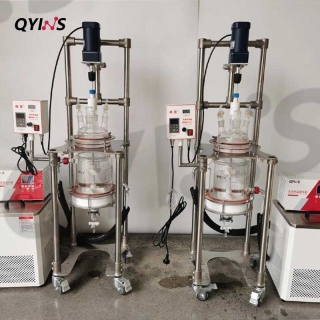 移動式夾套全包玻璃固液分離過濾反應釜5L