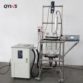超聲波雙層玻璃反應(yīng)釜 配控溫反應(yīng)浴 10L、20L、30L、50L