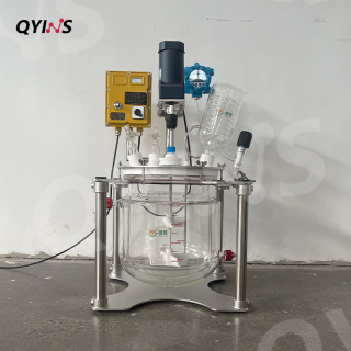 桌面型四氟釜蓋雙層玻璃反應釜10L、20L、30L